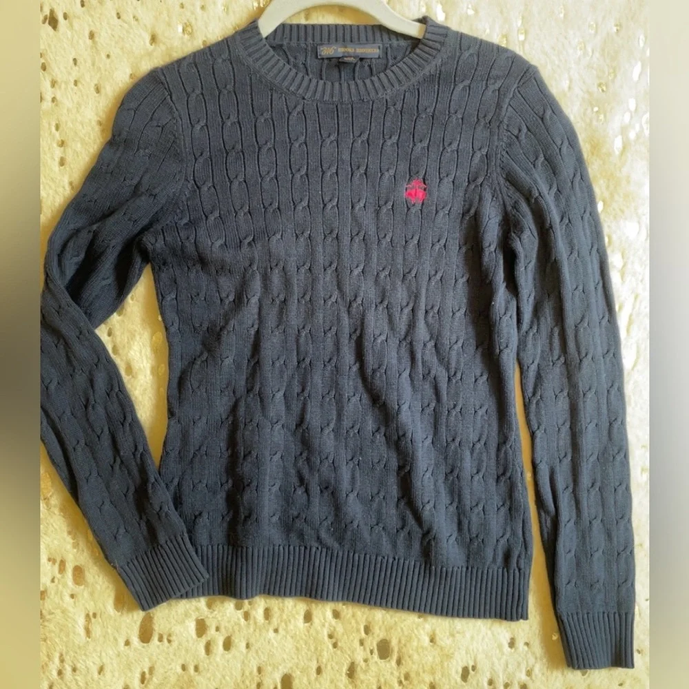 Brooks Brothers Blue Cable Knit Sweater XS - Picture 2 of 5